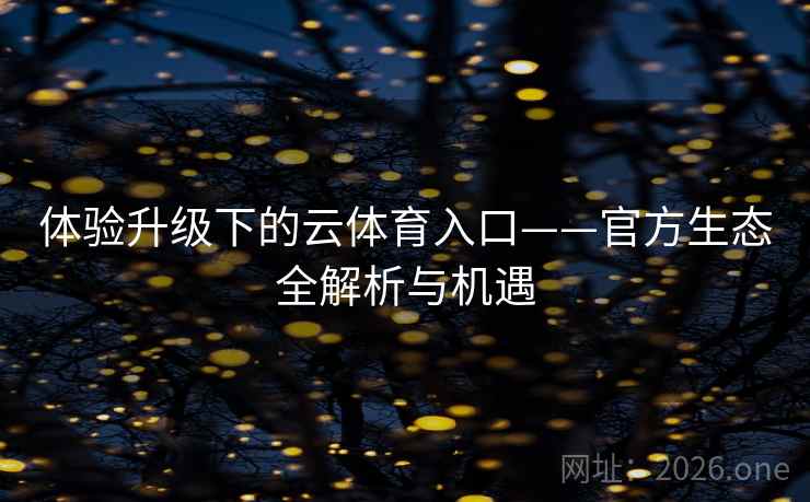 体验升级下的云体育入口——官方生态全解析与机遇 体验升级下的云体育入口——官方生态全解析与机遇