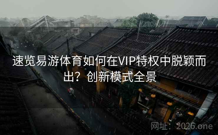 速览易游体育如何在VIP特权中脱颖而出？创新模式全景