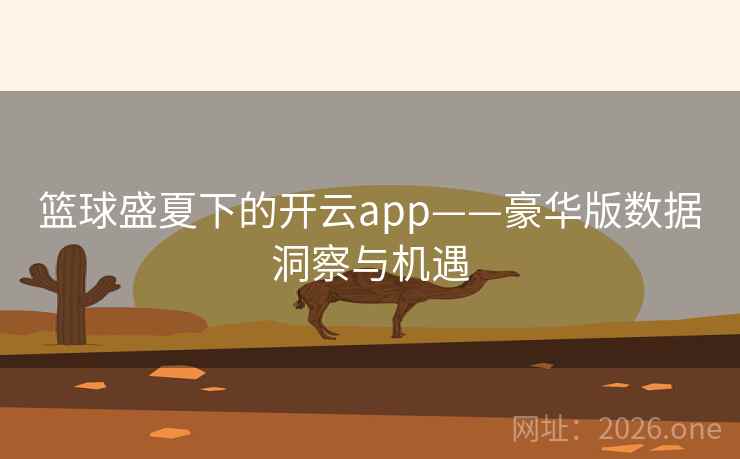 篮球盛夏下的开云app——豪华版数据洞察与机遇