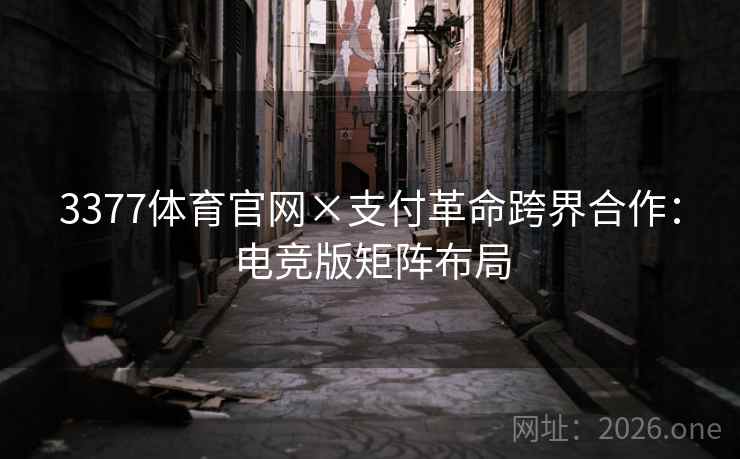 3377体育官网×支付革命跨界合作：电竞版矩阵布局